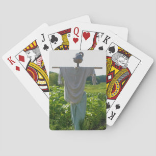 Scarecrow In Garden Field Nature  Playing Cards