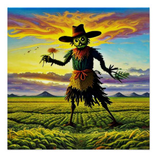 Scarecrow in vegetable fields 9 poster
