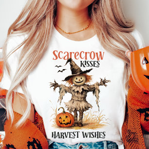 Scarecrow Kisses and Harvest Wishes Autumn T-Shirt