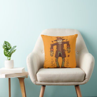 Scarecrow on Orange Cushion