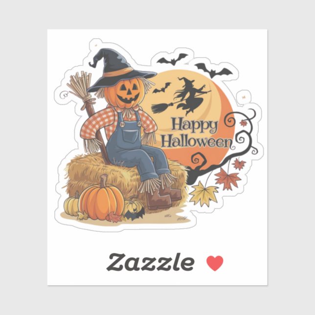 Scarecrow Pumpkin Halloween Rustic Vibes Art (Sheet)
