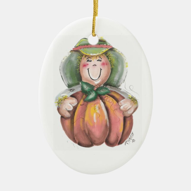 Scarecrow Pumpkin Ornament (Front)