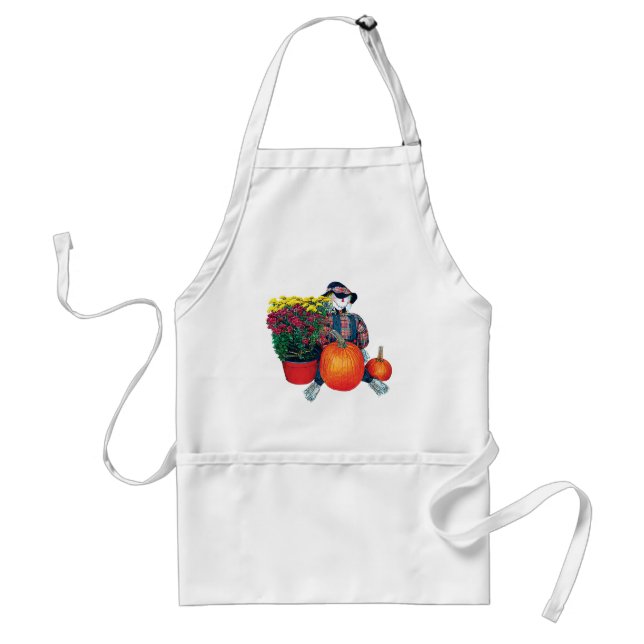 Scarecrow, Pumpkins and Mums Standard Apron (Front)