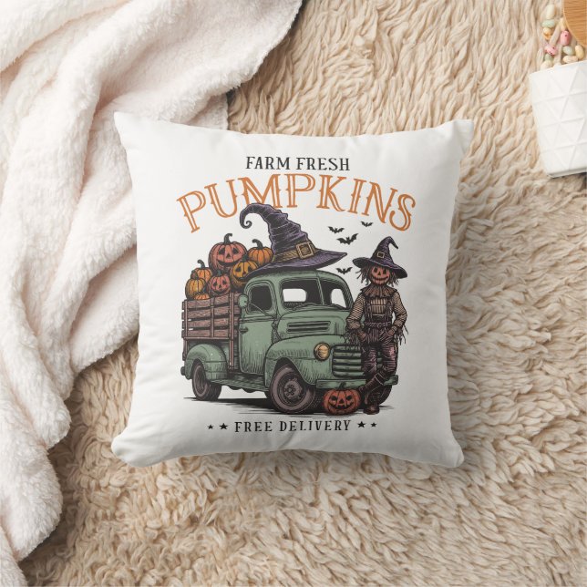 Scarecrow Pumpkins Farm Fresh Cushion (Blanket)
