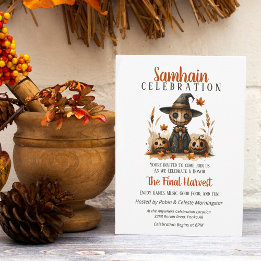 Scarecrow Samhain Harvest Halloween Party Invitation
