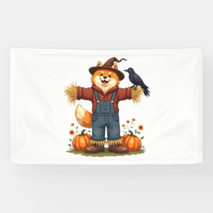 Scarecrow Samoyed Dog Banner