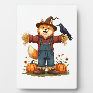 Scarecrow Samoyed Dog Plaque