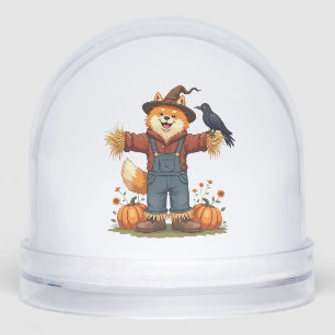 Scarecrow Samoyed Dog Snowglobe