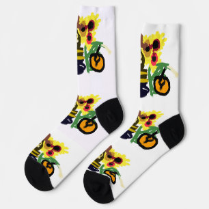 Scarecrow sunflowers old Style Socks