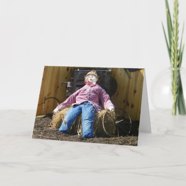 SCARECROW THANKSGIVING WISHES HOLIDAY CARD (Front)