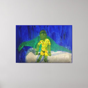 Scarecrow with Bronto Stretched Canvas Print