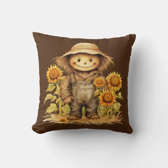 Scarecrow with Sunflower  Cushion (Front)