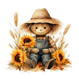 Scarecrow with Sunflowers  Coffee Mug