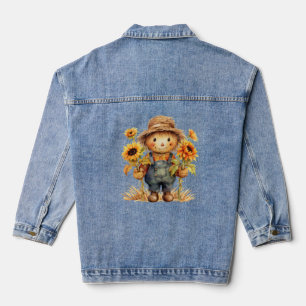 Scarecrow with Sunflowers  Denim Jacket