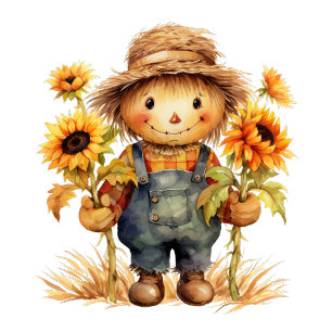 Scarecrow with Sunflowers T-Shirt