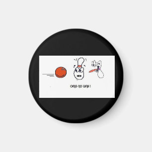 Scared Bowling Pin Magnet