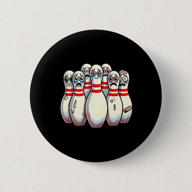 Scared Bowling Pins Cartoon Fun Bowler Humourous M (Front)