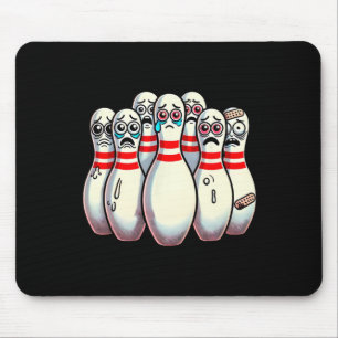 Scared Bowling Pins Cartoon Fun Bowler Humourous M Mouse Mat