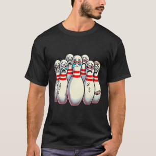 Scared Bowling Pins Cartoon Fun Bowler Humourous M T-Shirt