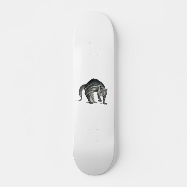scared cat abstract skateboard (Front)