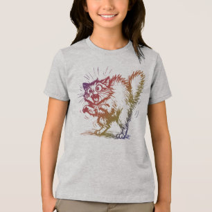 Scared Cat Design T Shirt Tee Kids Casual Wear