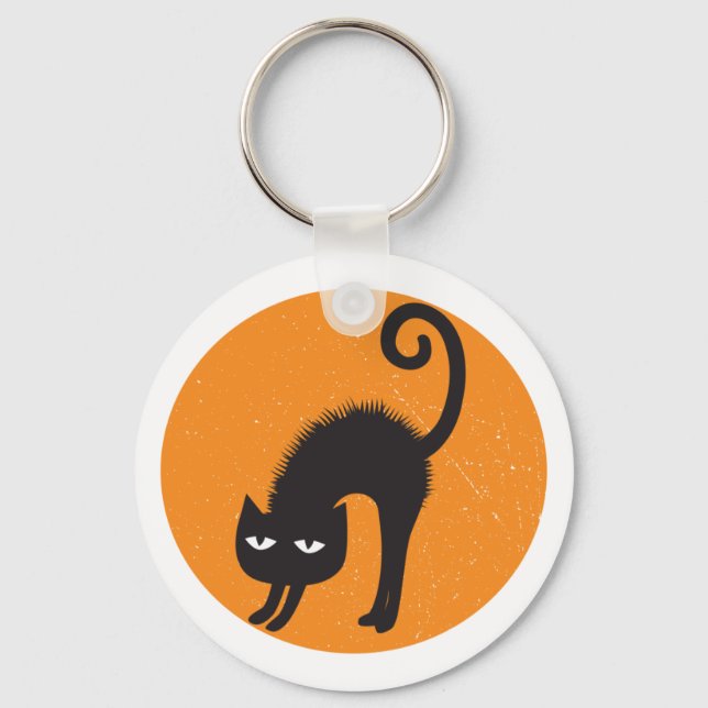 scared cat Keychain (Front)