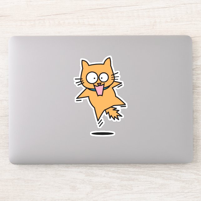 Scared cat tabby orange jump surprised nervous fun (Computer)