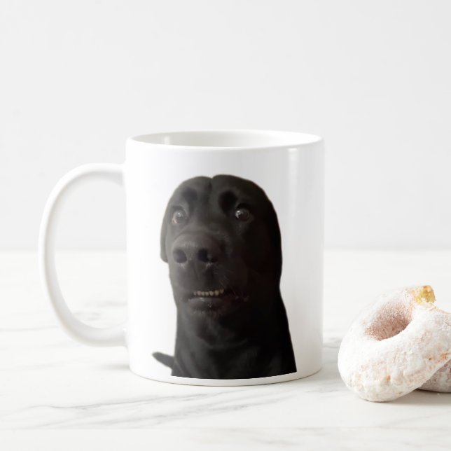 Scared Dog Meme Mug Double Sided (With Donut)