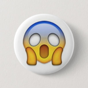 Scared Emoji 6 Cm Round Badge