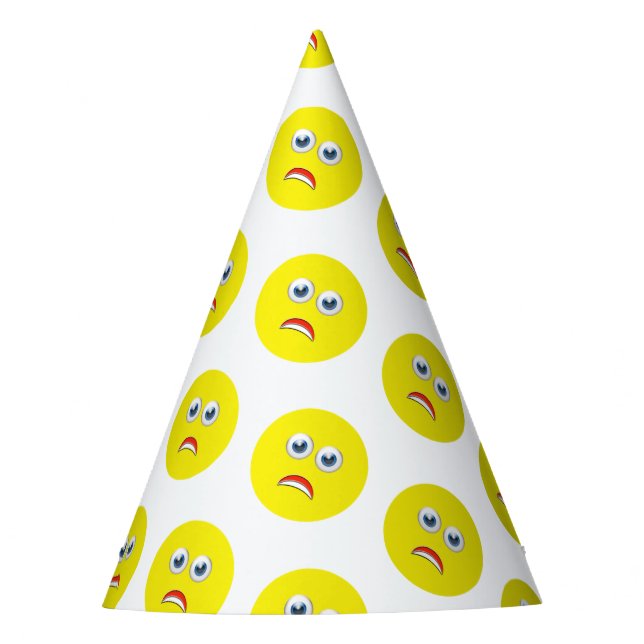 Scared Emoji Party Party Hat (Front)