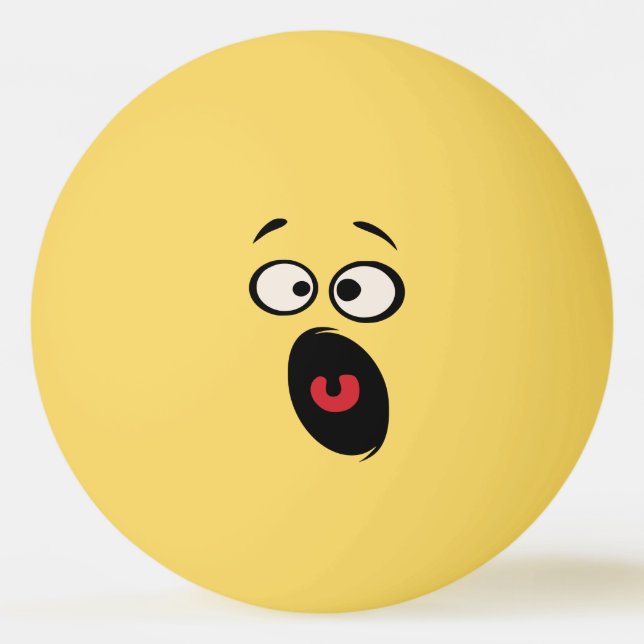 Scared Funny Face Table Tennis Ball (Front)