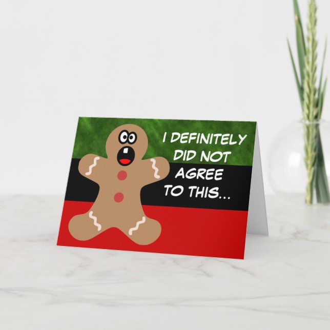 Scared Gingerbread Men the Best Christmas Guests Holiday Card (Front)
