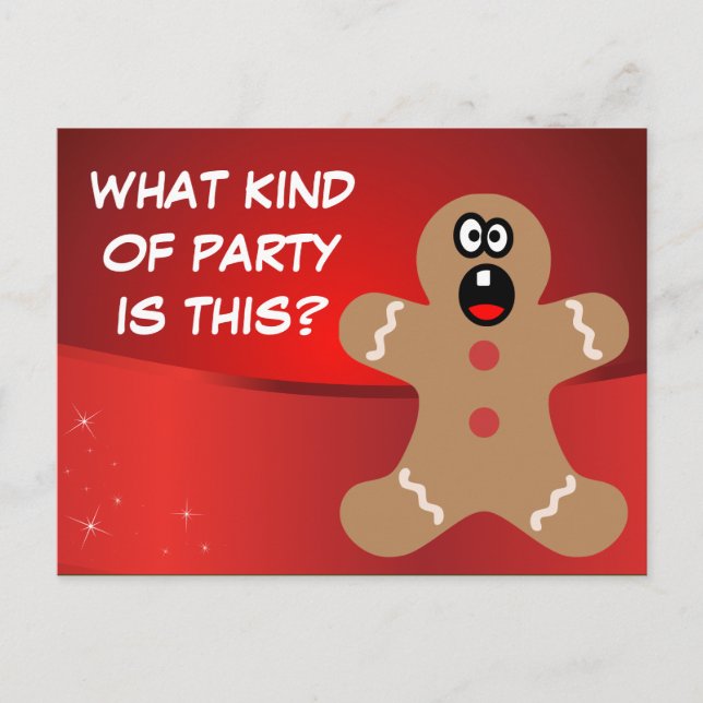 Scared Gingerbread Men the Best Christmas Guests Invitation Postcard (Front)