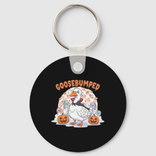 Scared Goose Halloween Cartoon Key Ring