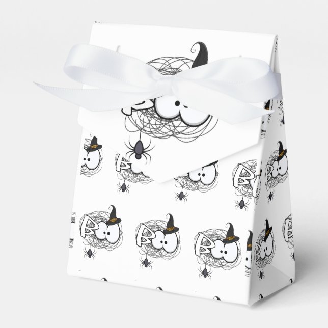 Scared Halloween Boo Eyes Favor Box Bag - White (Front Side)