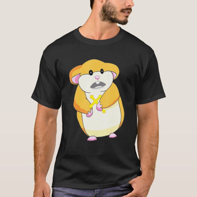 Scared Hamster With Cross Hammond Cute Meme T-Shirt (Front)