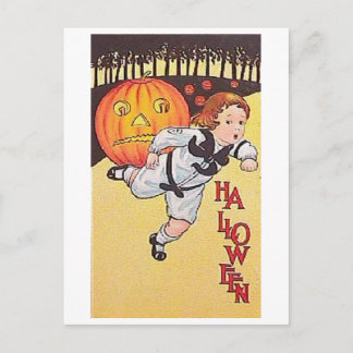 Scared Little Boy Halloween Card