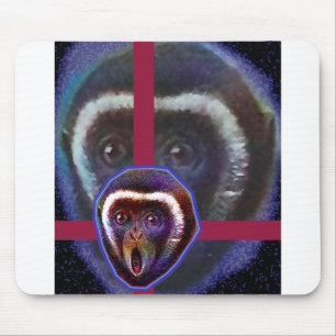 Scared monkey mouse mat