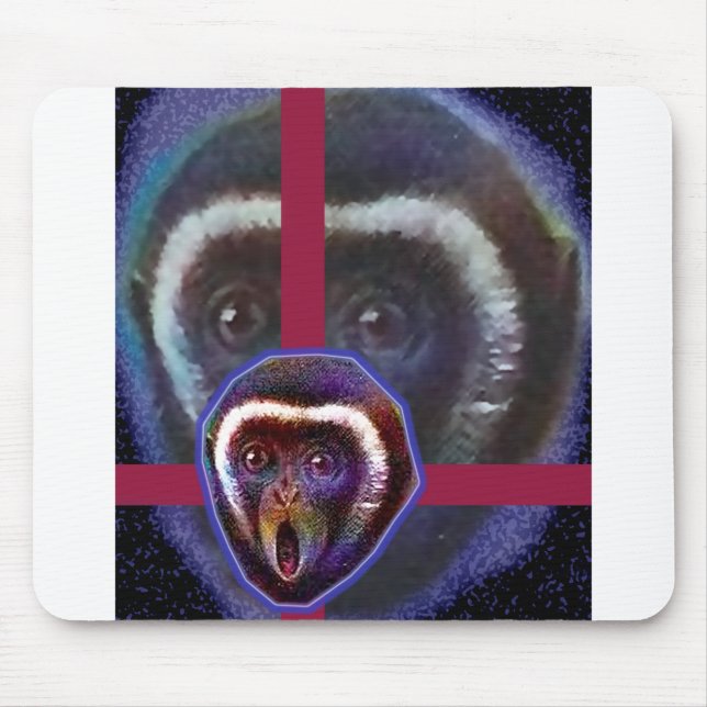 Scared monkey mouse mat (Front)