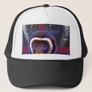 Scared monkey trucker hat