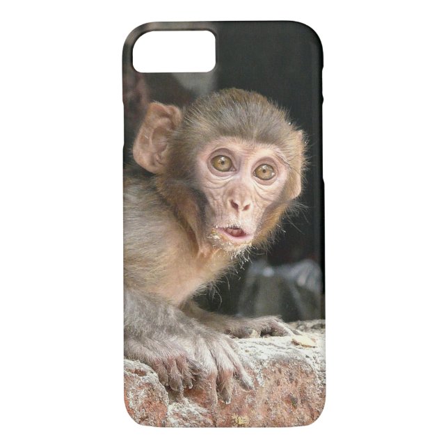 Scared monkey with big eyes iphone 7 case (Back)