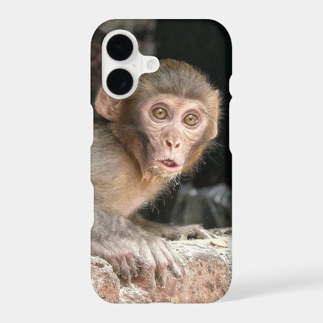 Scared monkey with big eyes mobile case (Back)