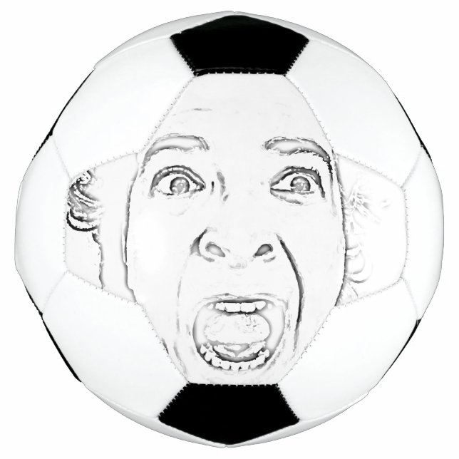 Scared Old Lady Screaming Face Hilarious Football (Front)