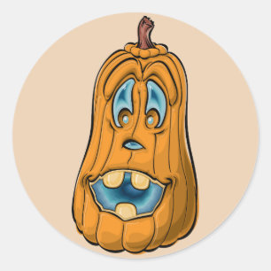 scared pumpkin stickers