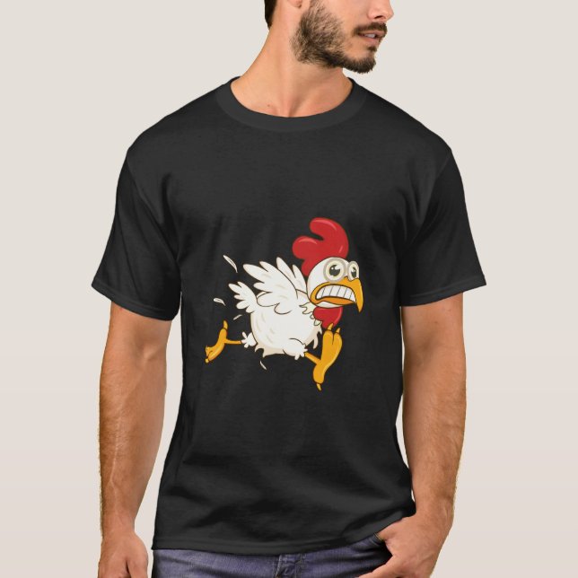 Scared Running Chicken T-Shirt (Front)