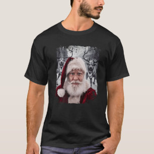 Scared Santa Selfie Chased By Evil Demonic Reindee T-Shirt