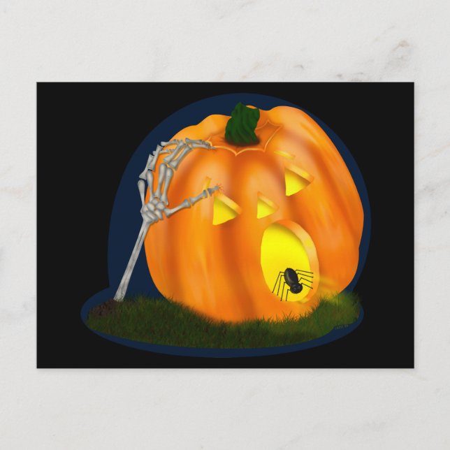 Scared Silly Pumpkin Postcard (Front)