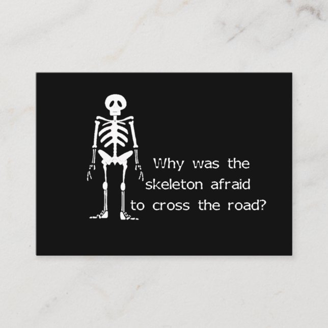 Scared Skeleton Enclosure Card (Front)