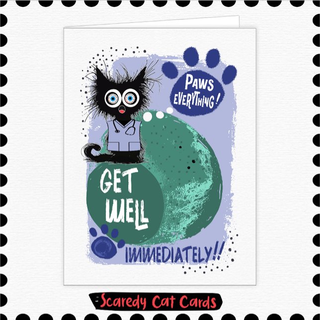 Scaredy Cat Get Well Card (Creator Uploaded)