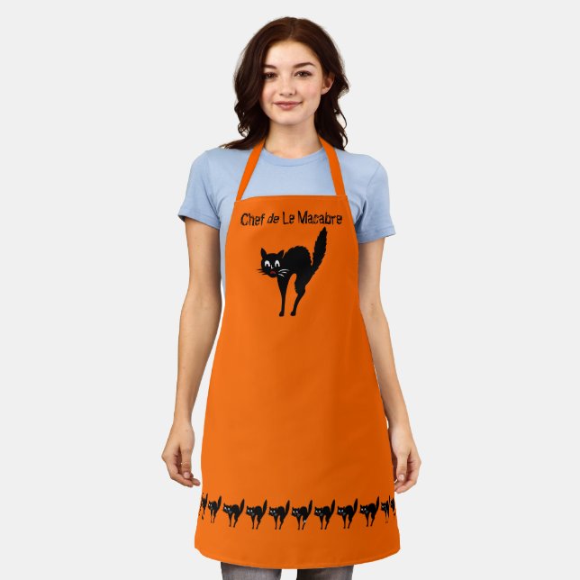 Scaredy Cat Halloween Apron (Worn)
